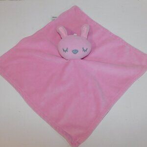 George Pink Bunny Rabbit Closed Eyes Security Blanket Baby Lovey Nunu Plush